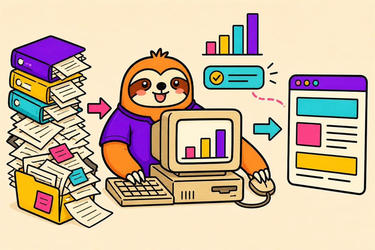 Monty turning a stack of business files into an honest answer and a live web page